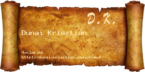 Dunai Krisztián névjegykártya